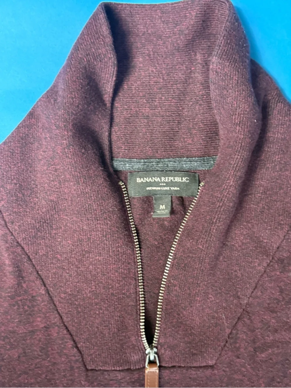 Banana Republic Men's Shawl Collar Quarter-Zip Sweater - Brown